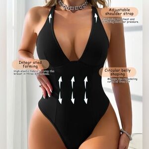 black one piece bodysuit top  #summer #holiday